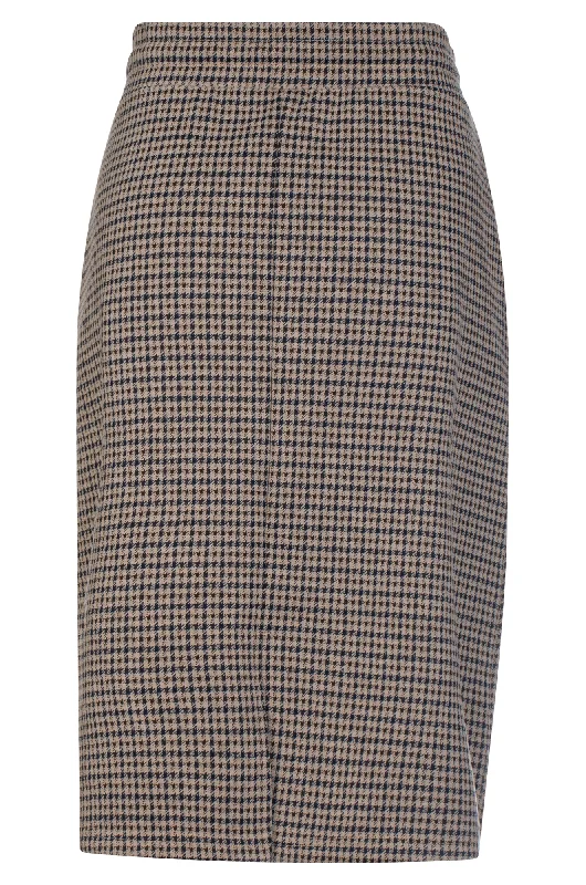 Pull on Jacquard Ponti Skirt | NAVY/MOCHA | 7811ZZ