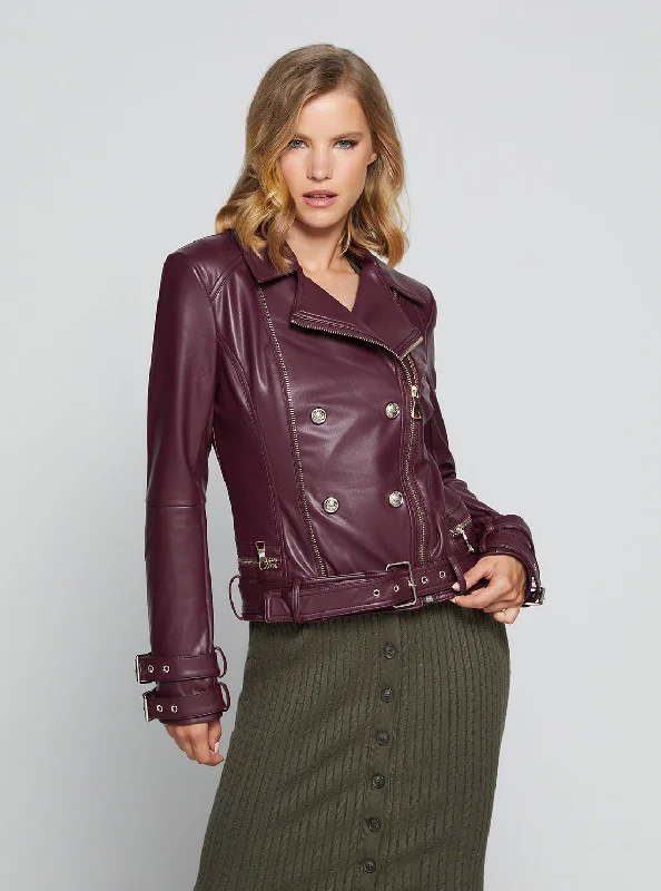 Wine Olivia Moto Jacket