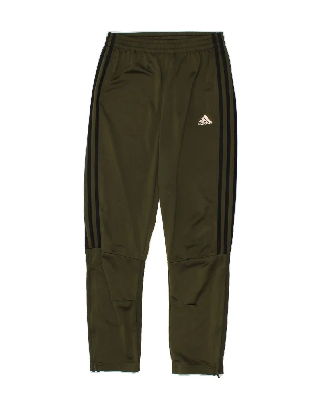 ADIDAS Boys Tracksuit Trousers 13-14 Years Khaki Polyester