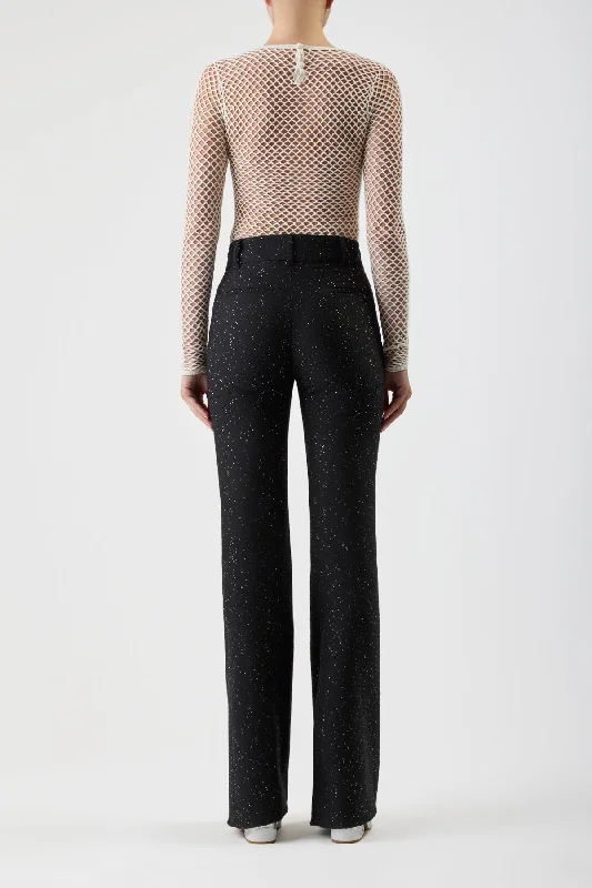 Allanon Sequin Pant in Black Virgin Wool