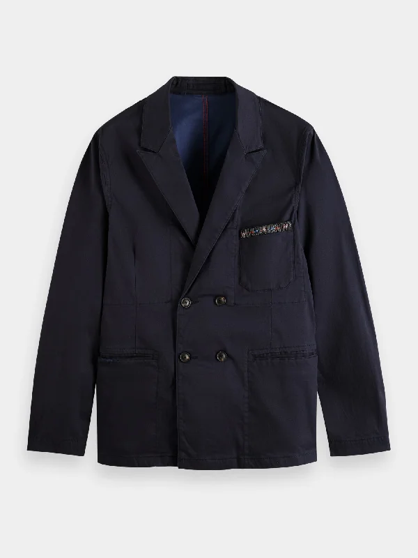 Bead-trimmed workwear blazer