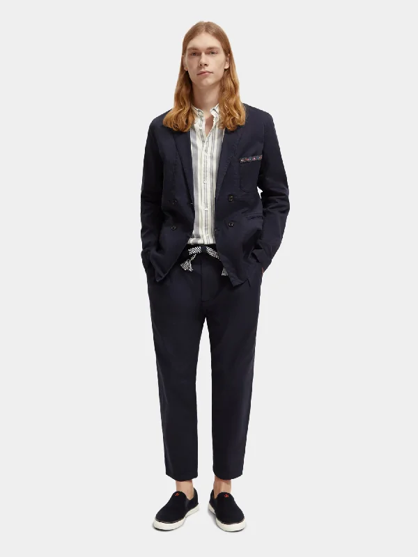 Bead-trimmed workwear blazer