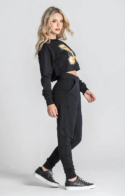 Black Nostalgia Cropped Sweat