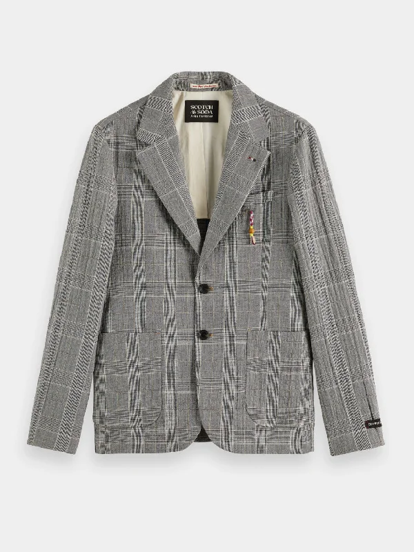 Checked single-breasted blazer