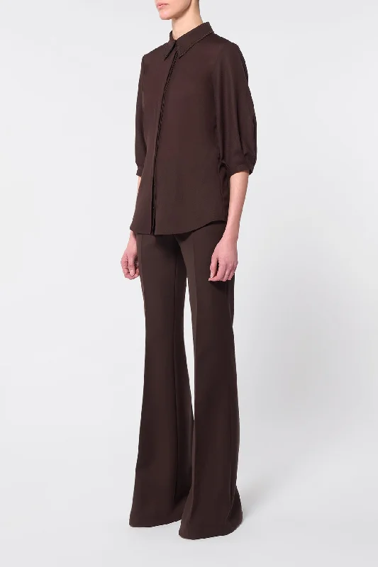 Hadley Blouse in Chocolate Virgin Wool