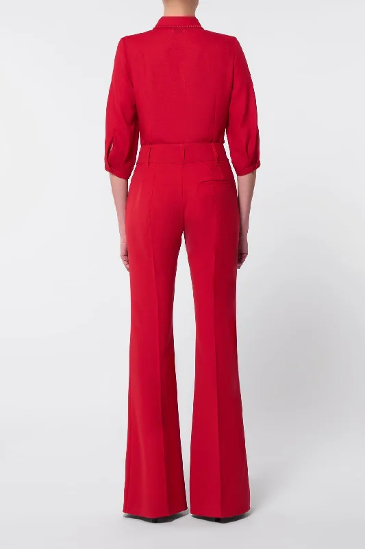 Hadley Blouse in Scarlet Red Virgin Wool