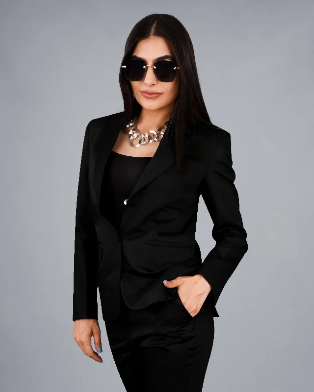 Jade Black Premium Cotton Women's Suit