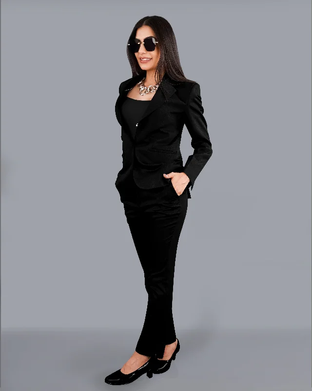 Jade Black Premium Cotton Women's Suit