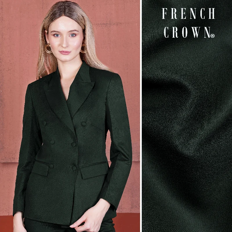 Juniper Green Subtle Sheen Double Breasted Women's Suit