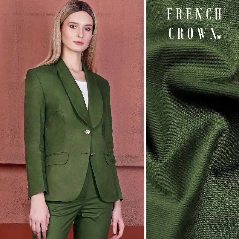 Forest Green Wool Rich Women’s Designer Tuxedo Suit