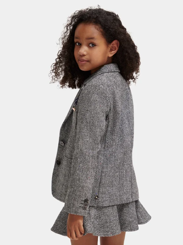 Kids - Wool-blend herringbone blazer