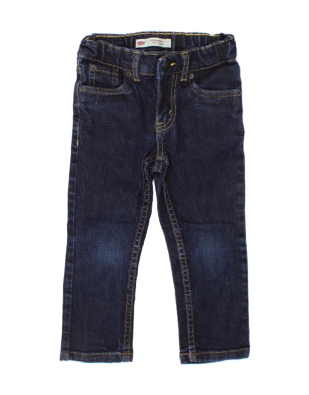 LEVI'S Girls 511 Slim Jeans 2-3 Years W20 L13  Navy Blue Cotton