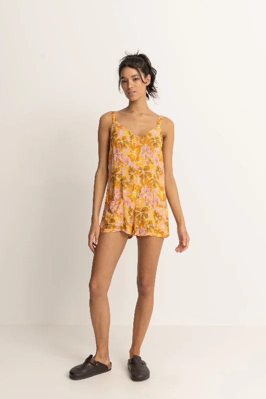 Mahana Floral Playsuit Yellow