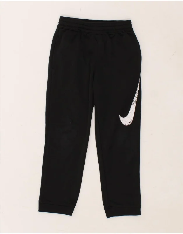 NIKE Boys Dri Fit Tracksuit Trousers Joggers 5-6 Years Medium Black