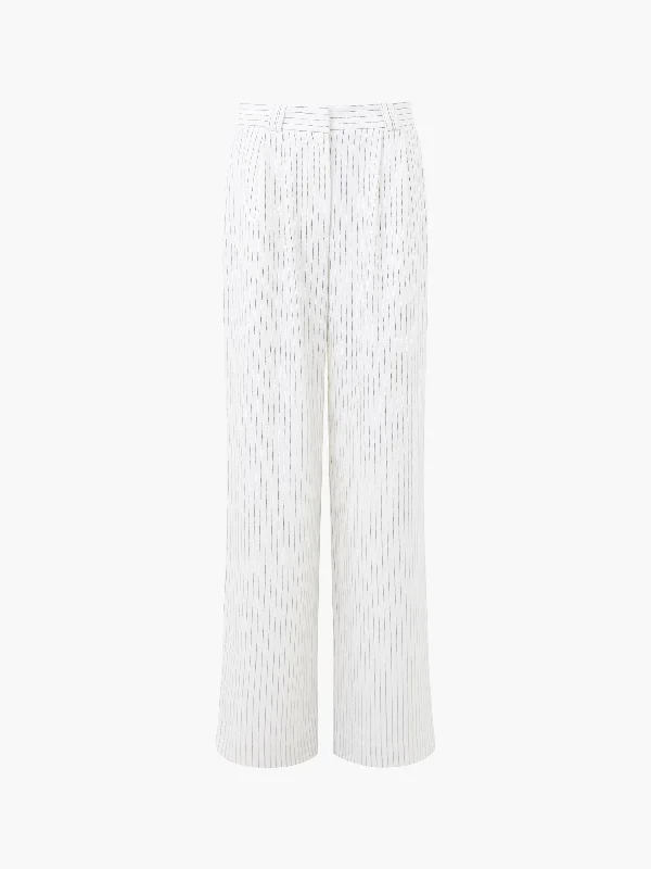 Pinstripe High Waisted Trousers