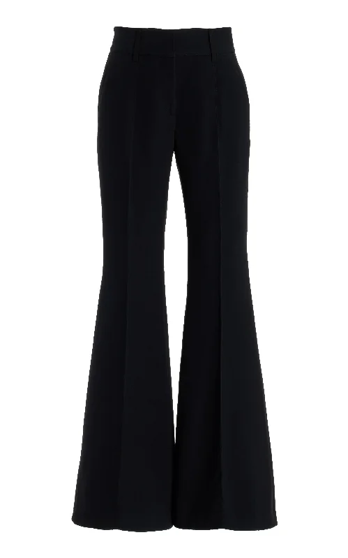 Rhein Pant in Black Silk Wool Cady