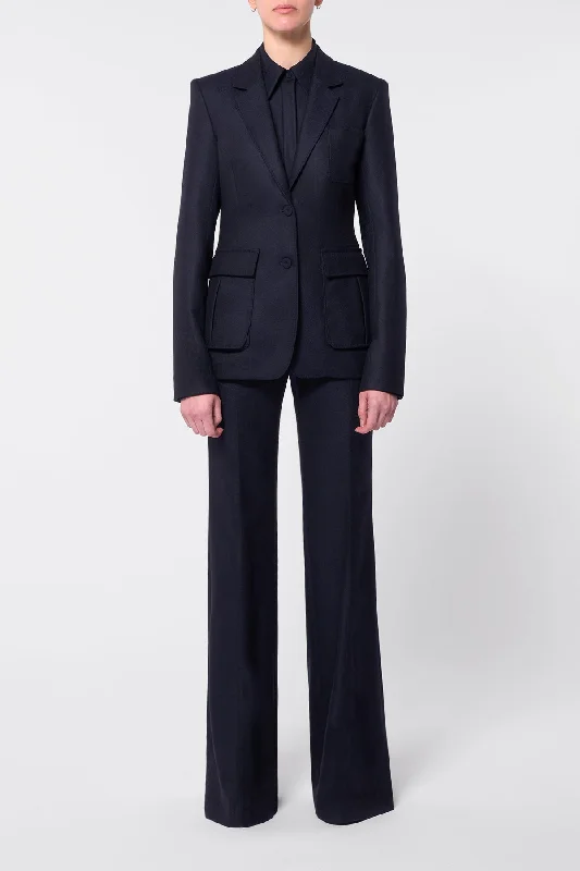 Rhein Pant in Dark Navy Virgin Wool Cashmere Flannel