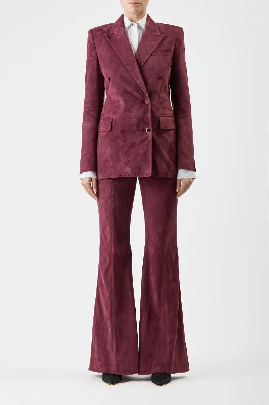 Rhein Pant in Deep Bordeaux Suede