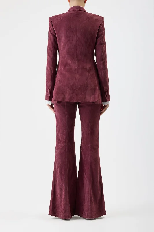 Rhein Pant in Deep Bordeaux Suede