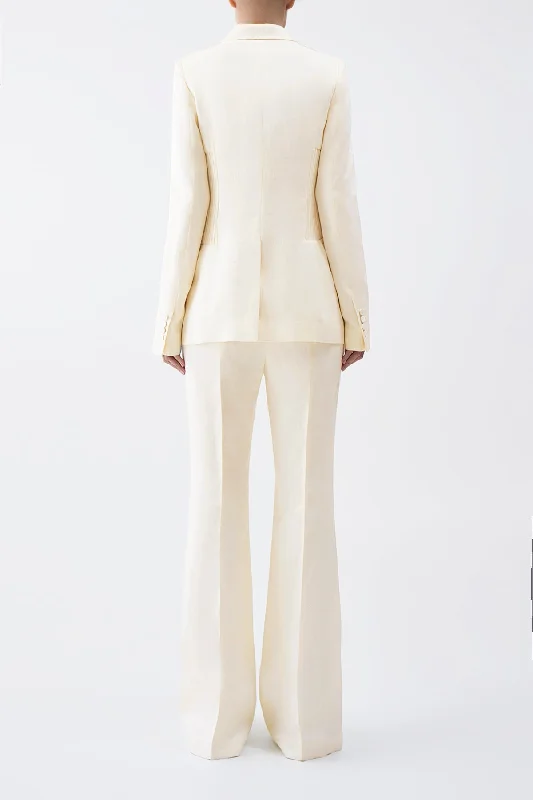 Rhein Pant in Ivory Textured Linen