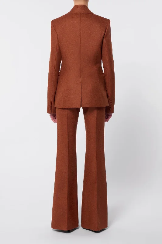 Rhein Pant in Rust Melange Virgin Wool Cashmere Flannel