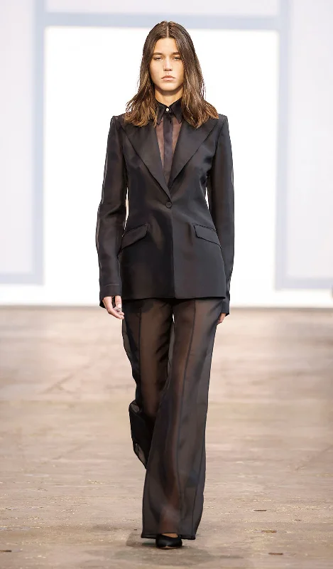 Rhein Sheer Pant in Black Silk Organza