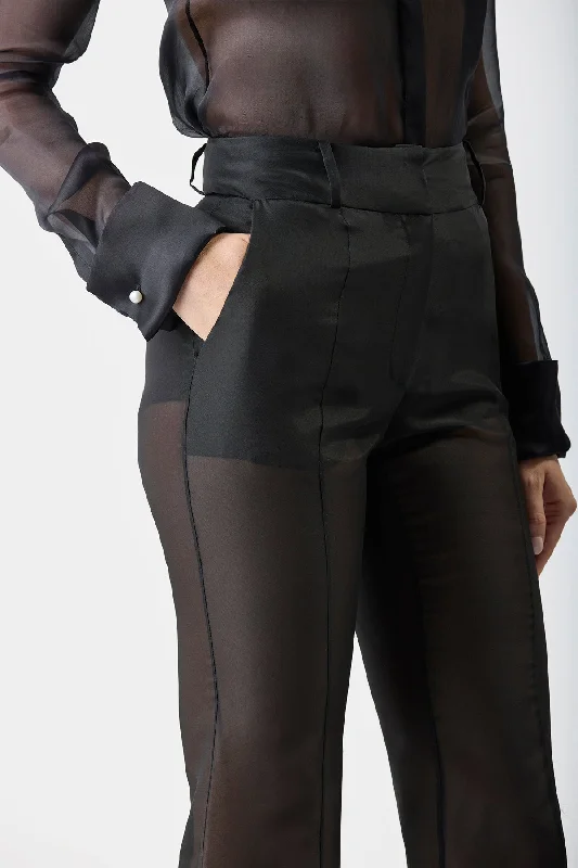 Rhein Sheer Pant in Black Silk Organza