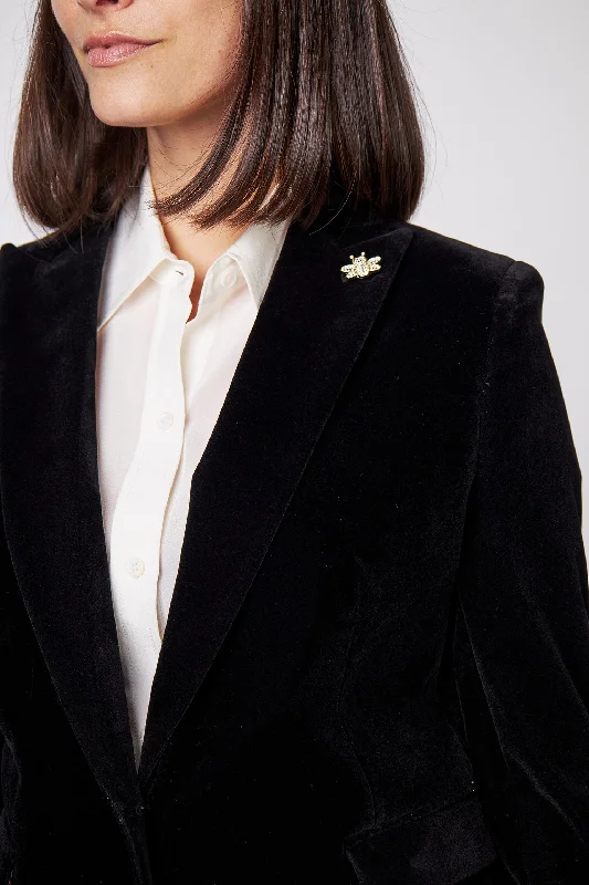 STELLA - LADIES BLACK VELVET BLAZER