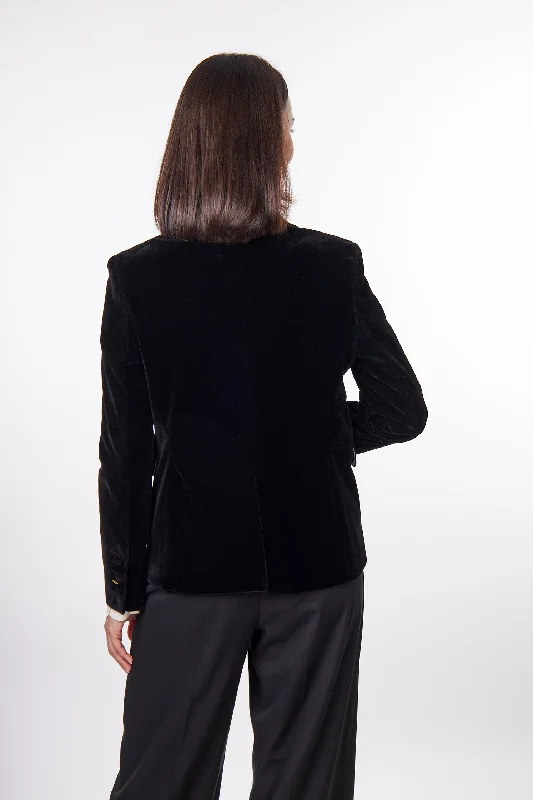 STELLA - LADIES BLACK VELVET BLAZER