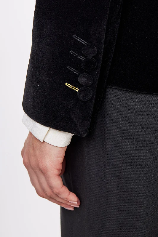 STELLA - LADIES BLACK VELVET BLAZER