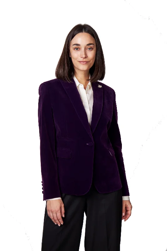 STELLA - LADIES PURPLE VELVET BLAZER