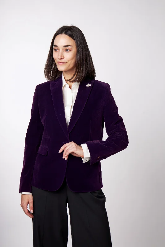 STELLA - LADIES PURPLE VELVET BLAZER