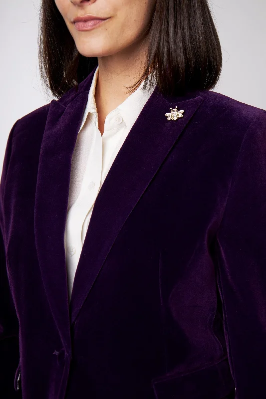 STELLA - LADIES PURPLE VELVET BLAZER