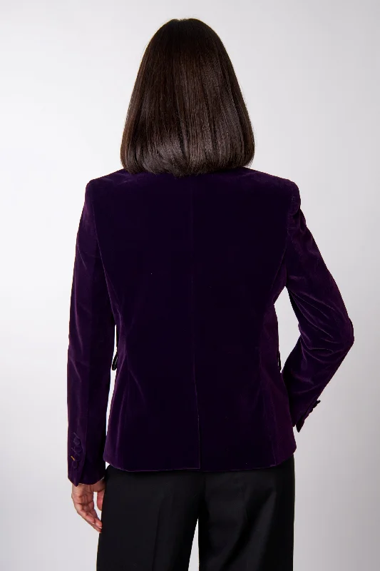 STELLA - LADIES PURPLE VELVET BLAZER