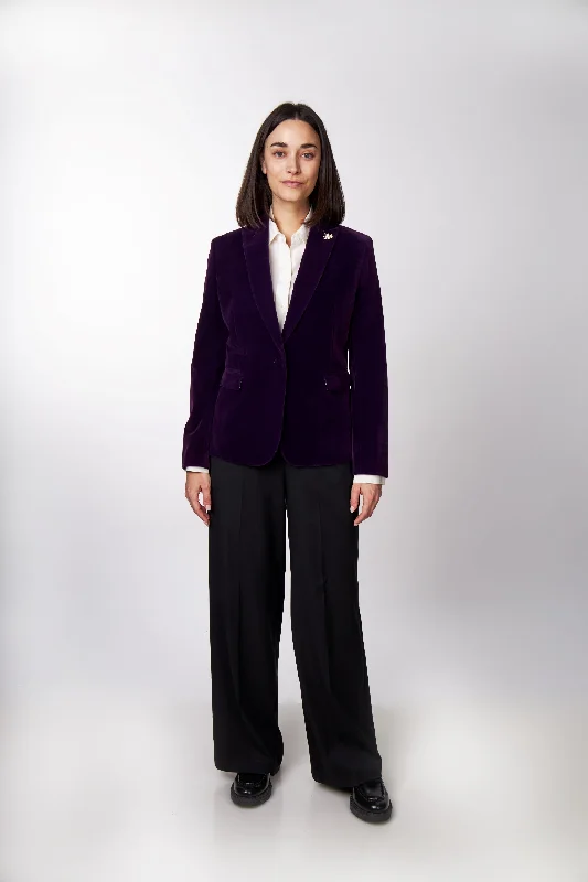 STELLA - LADIES PURPLE VELVET BLAZER