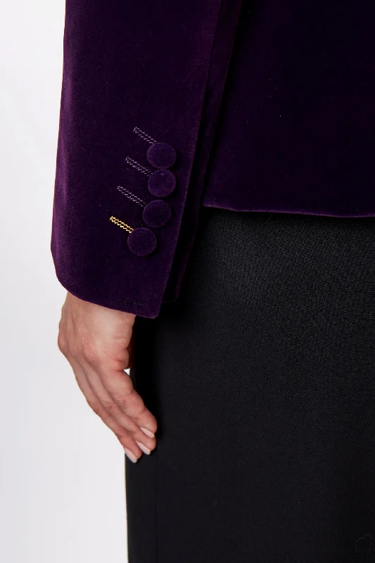 STELLA - LADIES PURPLE VELVET BLAZER