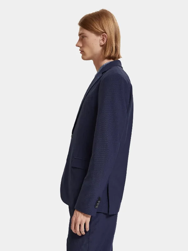 Wool-blend seersucker blazer