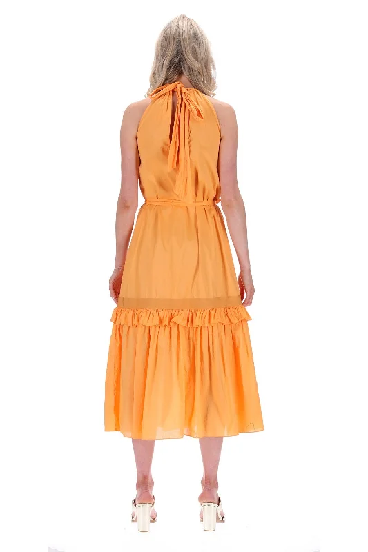 Ava Halter Neck Dress Orange