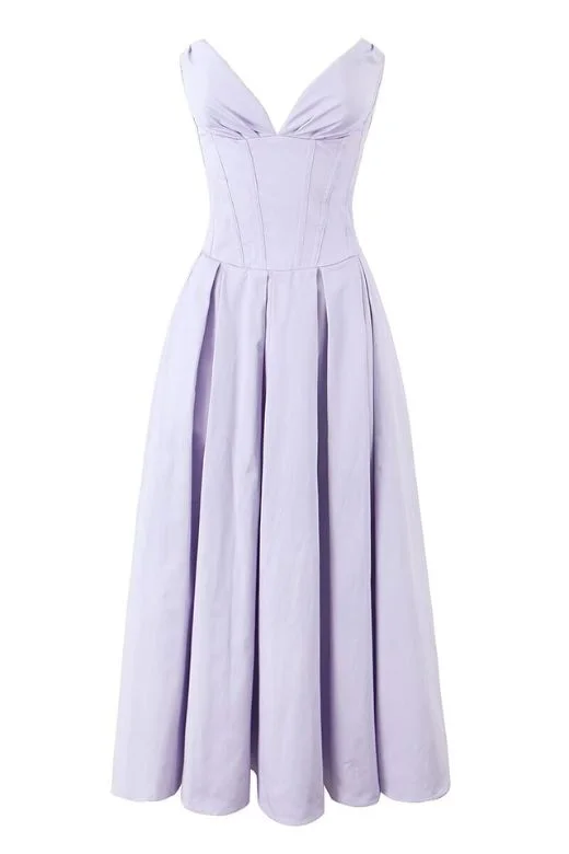 Gabbi Bodycon Midi Dress - Lavender Purple