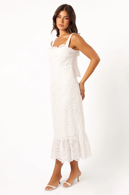 Meadow Lace Midi Dress - Ivory