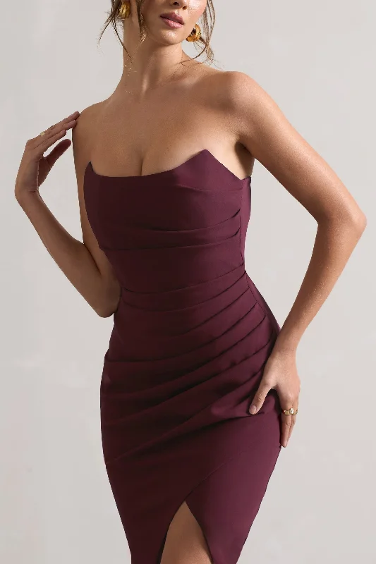 Soulmate | Plum Bandeau Midi dress